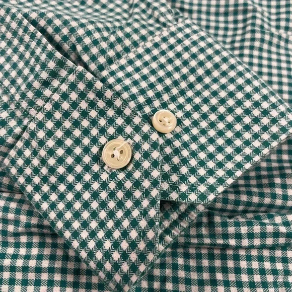 Brooks Brothers Regent Regular Fit Gingham Green Size 17 1/5-4/5 - Picture 5 of 11
